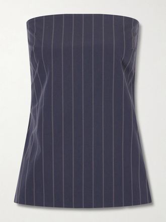 St.Agni Top Senza Spalline E A Schiena Scoperta In Misto Cotone A Righe - Blu