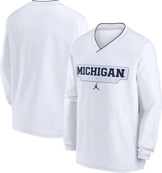Jordan Brand Mens Jordan Brand White Michigan Wolverines 2024 Sideline Pullover Windshirt at Nordstrom, Size Xx-Large