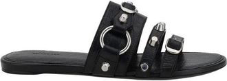 Balenciaga Studded Platte Sandalen - Dames - Sandalen - Zwart - 39 EU - Schoenen