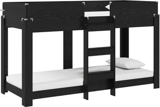 vidaXL Cama Litera Para Ni&ntilde;os Roble Negro 75 X 190 Cm Vidaxl