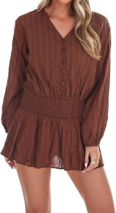 Le Lis Blanc Deux Escape Mini Romper In Brown