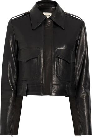 Khaite Zwarte Cordelia Leren Moto Jas - Dames - Leren en Su&egrave;de Jassen - Zwart - XS - Leer - Jassen