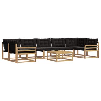 vidaXL Conjunto De Sof&aacute;s De Exterior 8 Pcs Blanco Y Negro Vidaxl