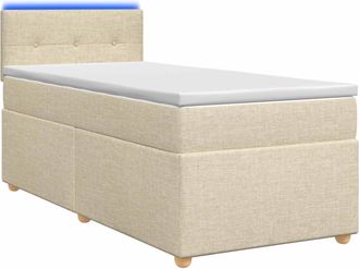 vidaXL Letto Box Spring Con Materasso Crema 90 X 190 Cm Tessuto Vidaxl