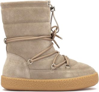 Kazar Ge&iuml;soleerde sneeuwlaarzen in taupe kleur - Dames - Winterlaarzen - Beige - 36 EU - Leer - Schoenen