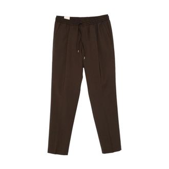 BRIGLIA 1949 Straight Trousers, male, Brown, Size: 3XL Wimbledons Trousers