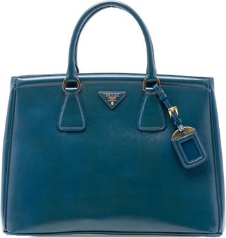 Prada 2010-2025 Medium Saffiano Vernice Parabole tote bag - Blue