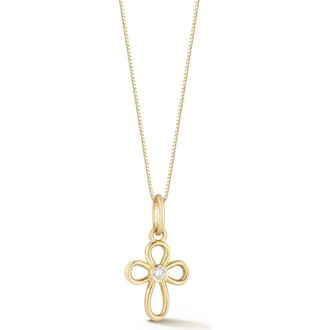 Ember Fine Jewelry 14K Gold Diamond Cross Pendant Necklace at Nordstrom Rack