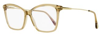 Tom Ford Womens Butterfly Blue Block Eyeglasses TF5687-B 045 Beige/Gold 56mm