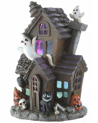 National Tree Company 6 Black Haunted House With Led Light