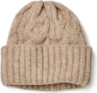 Free People Coastline Beanie Traditional Womens Hats Fawn, Acrylic/Cable Knit/Polyester