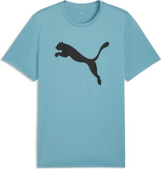 Puma Trainingsshirt PUMA M TAD ESSENTIALS SOLID CAT TEE (CF BIG CAT), Gr. XXL, baltic sea blau, Jersey, Obermaterial: 100% Polyester, regular fit normal, R