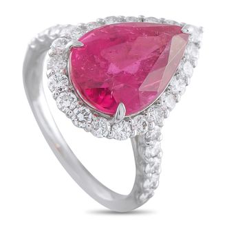 Luxury Bazaar Platinum 1.02ct Diamond and Rubellite Ring MF07-052126