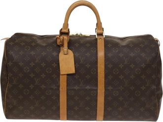 Louis Vuitton Keepall 55 Brown Canvas Travel Bag (Pre-Owned)