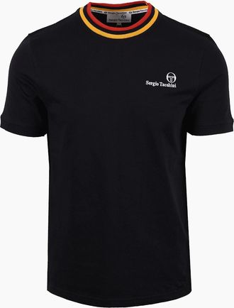Sergio Tacchini Mens SERGIO TACCHINI RAINER FC T-SHIRT BLACK/OLD GOLD/ADRENALINE RUSH - Size: 40