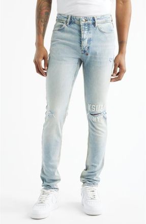 Ksubi Van Winkle Kasper Blue Ripped Skinny Jeans in Denim at Nordstrom, Size 31