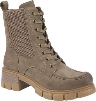 Shoes By Emma Faux Leather, Lace-Up and Zip Fastening Platform Chunky Block Heel Combat Style Boots (Taupe, UK Footwear Size System, Adult, Women, Numeric, Medium, 