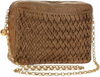 Chanel Pre-owned Cross Body Bags, female, Brown, Size: ONE SIZE Pre-owned Vintage Leather Cross Body Bag