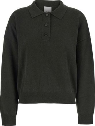 Allude Truien & Vesten, Dames, Groen, XS, Wol, Groene Polo Hals Trui