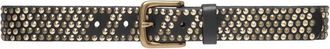 Depeche Studded Zwart Leren Riem - Dames - Riemen - Zwart - 85 CM - Leer - Accessoires