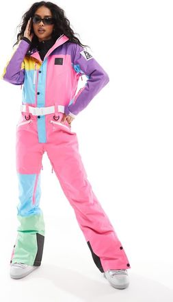 OOSC So Fetch - Tuta da sci da donna multicolore-Rosa