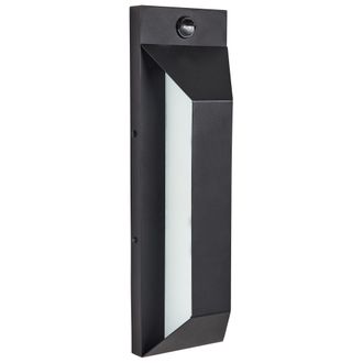 Beliani Beliani - L&aacute;mpara De Pared Moderna Led Para Exterior Aplique De Metal Hierro Vidrio Con Sensor De Movimiento Negro Mate Sajur