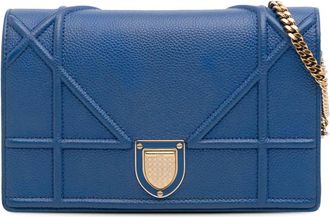 Dior Borsa a tracolla Diorama in pelle di vitello con finitura pieno fiore 2016 - Blu