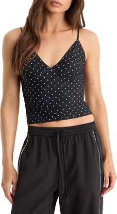 Good American The Weightless Sculpting Modern Tank in Mini Dot Black at Nordstrom, Size Xxx-Large