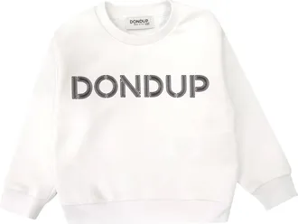 Dondup Regular-fit Crew-neck Cotton Sweatshirt - male - Dondup - Kids Sweatshirts - White - 10 Y - Kids