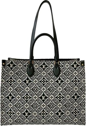 Louis Vuitton Black White Jacquard Leather Tote Bag (Pre-Owned)