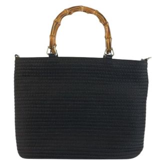 Gucci Pre-owned Nylon Bamboo Handbag Tote - Dames - Vintage Handtas - Zwart - ONE Size - Nylon - Vintage