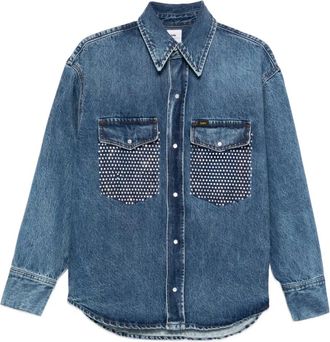 Lois Jeans rhinestone-embellished denim shirt - Blue