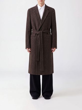 Maison Margiela Cappotto a vestaglia in pura lana con cintura in vita