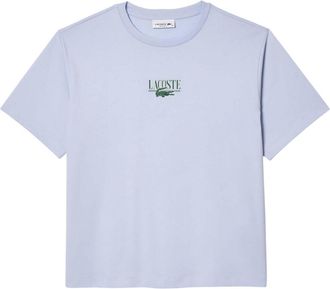 Lacoste Dames/Dames Bedrukt Katoen Relaxed Fit T-shirt (Blauw)