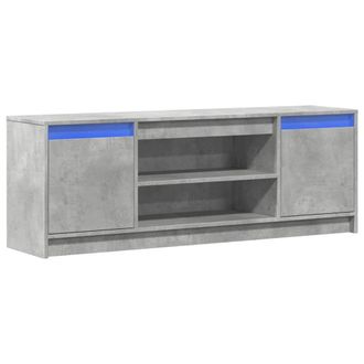 Berkfield Home TV Cabinet with LED Concrete Grey 139.5x34x50 cm Engineered Wood