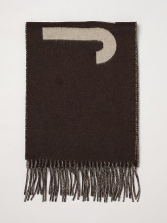 Jacquemus Cotton Scarf with Contrasting Jacquard Logo and Fringed Edges