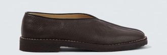 Christophe Lemaire Piped leather slip-on shoes