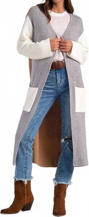 Elan Kitson Cardigan In Grey Color Block