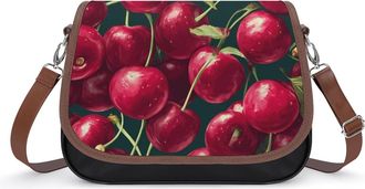 Generic Fresh Cherry11 Fruits Small Womens Crossbody Bags Shoulder Handbag with Adjustable Strap for Travel