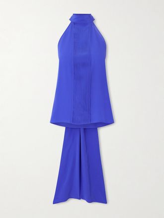 Tom Ford Top In Cr&ecirc;pe De Chine Di Seta Con Scollo Allamericana E Pieghe - Viola