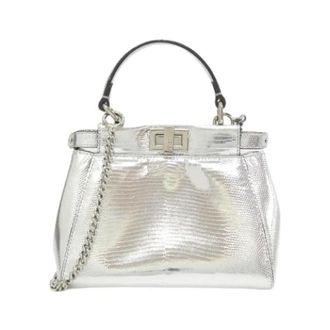 Fendi Vintage, unisex, Grijs, ONE Size, Leer, Pre-owned Peekaboo Mini tas
