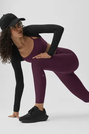 Alo | 7/8 High-Waist Airlift Legging in Rich Bordeaux, Size: Medium