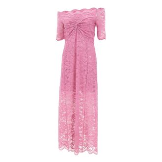 Paco Rabanne Midi Dresses, female, Pink, Size: XS Lace Maxi Dress