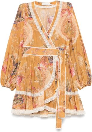 Zimmermann Mustard Ascension Mini Dress