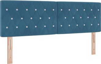 vidaXL Cabecero Led Argyle Con Cabecera Azul Oscuro 80 Cm Terciopelo Vidaxl