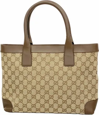 Gucci Brown Canvas Tote Bag (Pre-Owned)