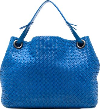Bottega Veneta Pre-owned Womens Medium Nappa Intrecciato Garda Tote - Sky Blue Leather - One Size
