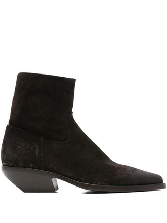 Elena Iachi pointed-toe suede ankle boots - Brown