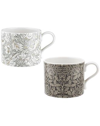 Spode Set Of 2 Morris & Co. 12Oz Mugs: Bachelors & Acorn