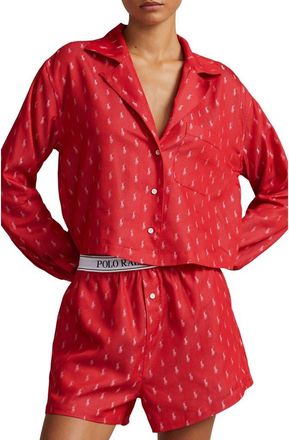 Polo Ralph Lauren Crop Short Pajamas in Haute Red at Nordstrom, Size Xx-Large